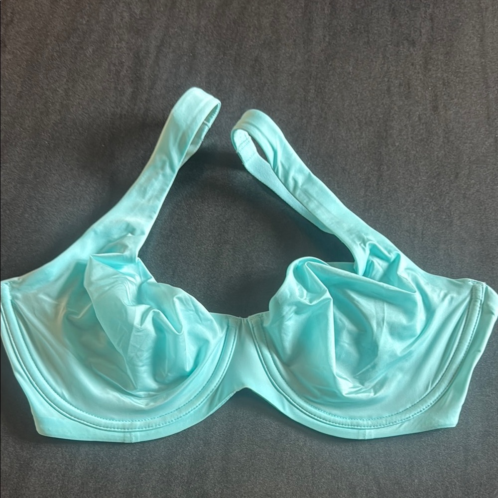 CUUP Blue Bra with Underwire Support and Adjustable Straps